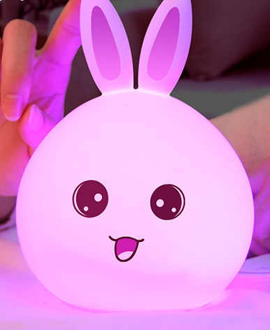 Touch-Control Rabbit Night Light: Colorful & Cute